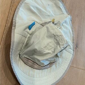 Kids Light Beige Wide Brim Sun Hat